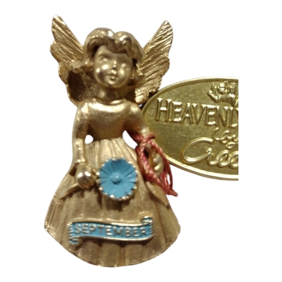 Vintage Creed 24k Gold Plated September Angel Brooch Pin - Picture 3 of 8